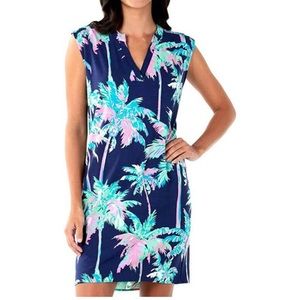 Tori Richard Honolulu Swaying Alexia Dress Blue and Pink, Size XL